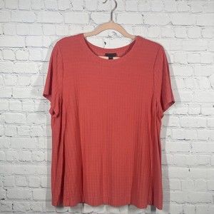 J. Jill Women Size L Wherever Collection  Pullover Stretch Short Sleeve Blouse